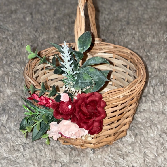 Blush and Ivory Flower Girl Basket & Floral Crown - Picture 3 of 6